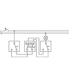 Переключатель проходной 1-кл. СП 10А IP20 250В механизм син. ABB 1012-0-1093