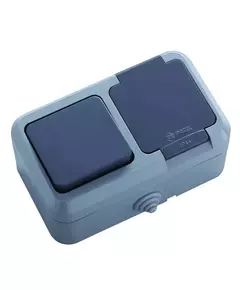 Блок ОП IP44 сер. (1кл. выкл.+роз/крыш) Makel 18150