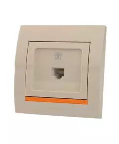 Розетка телефонная 1-м СП Deriy RJ11 16А IP20 евро стандарт крем. LEZARD 702-0303-137