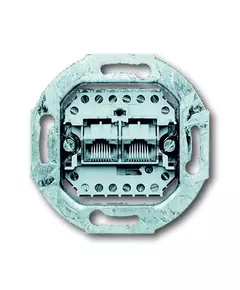 Розетка компьютерная + телефонная 2-м RJ11/12 + RJ45 ISDN кат.3 8/8п раздельно механизм ABB 2CKA000230A0243
