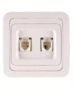 Розетка телефонная 2-м СП Mimoza 16А IP20 бел./бел. Makel 12034