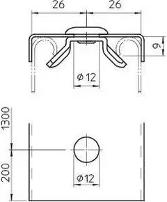 Фиксатор поворотный DRL 311 2 FT гор. оцинк. OBO 6065147