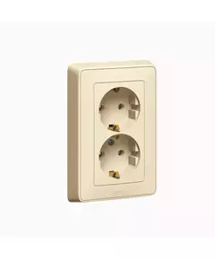 Розетка 2-м СП Cariva 16А IP20 2х2P+E немецк. стандарт сл. кость (DIY-упак.) Leg 695918