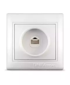 Розетка телефонная 1-м СП Севиль 4P4C 3А IP20 бел. UNIVersal С0034