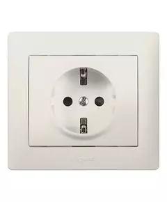 Розетка 1-м СП Galea Life 16А IP20 2P+E с заземл. защ. шторки немецк. стандарт с лицев. панелью механизм перламутр. Leg 771563