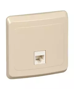 Розетка компьютерная 1-м СП Этюд RJ45 кат.5E крем. SE KOMC-001K