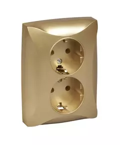 Розетка 2-м СП Дуэт 16А IP20 с заземл. шампань SchE WDE000424