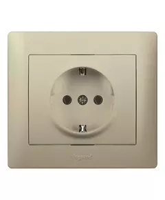 Розетка 1-м СП Galea Life 16А IP20 2P+E защ. шторки немецк. стандарт с лицев. панелью титан Leg 771463