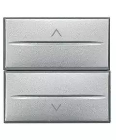 Выключатель для жалюзи кнопочный 2-кл. 2мод. Axolute Axial 10А 250В 1Р(NO)+ 1Р(NO) алюм. Leg BTC HC4037/2