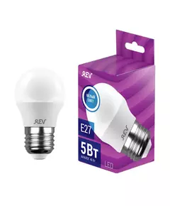 Лампа светодиодная LED-G45-E27-5Вт-4000K 5Вт шар 4000К нейтр. бел. E27 375лм 180-240В REV 32263 4