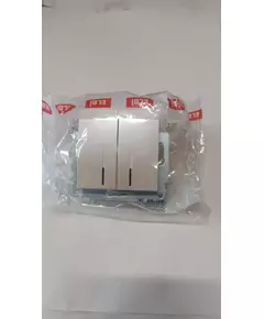 Выключатель 2-кл. СП Zena 10А IP20 с LED-подсветкой механизм жемчуж. ABB 609-012500-203