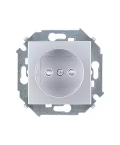 Розетка СП Simon 15 16А IP20 250В 2P без заземл. защ. шторки винтов. клеммы механизм алюм. Simon 1591444-033