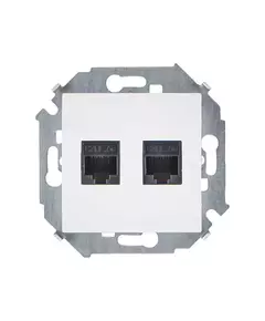 Розетка компьютерная 2-м Simon 15 RJ45 кат.5E AMP механизм бел. Simon 1591552-030