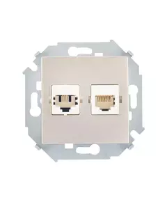 Розетка компьютерная 2-м Simon 15 RJ45 кат.5E Systimax механизм шампань Simon 1591593-034