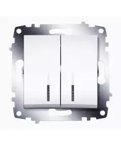 Выключатель 2-кл. 1мод. СП Cosmo 10А IP20 с подсветкой механизм бел. ABB 619-010200-203