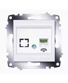 Розетка телефонная 1-м Cosmo RJ11 + гнездо механизм бел. ABB 619-010200-221