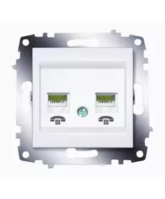 Розетка телефонная 2-м Cosmo RJ11 механизм бел. ABB 619-010200-222