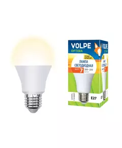 Лампа светодиодная LED-A60-7W/WW 7Вт грушевидная 3000К тепл. бел. E27 600лм 200-250В Volpe UL-00001064