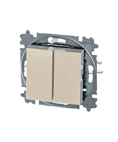 Выключатель 2-кл. СП Levit IP20 сл. кость/бел. ABB 2CHH590545A6017