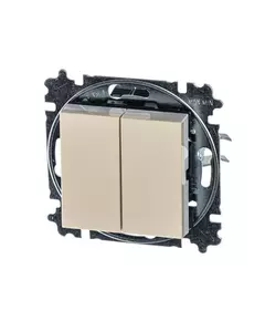 Переключатель 2-кл. СП Levit IP20 сл. кость/бел. ABB 2CHH595245A6017