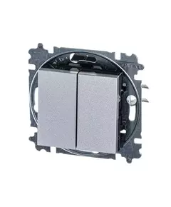 Переключатель 2-кл. СП Levit IP20 серебр./дым. черн. ABB 2CHH595245A6070