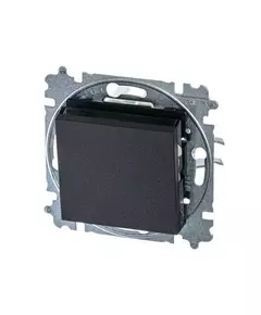 Выключатель кнопочный 1-кл. СП Levit IP20 антрацит/дым. черн. ABB 2CHH599145A6063
