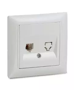 Розетка телефонная 1-м СП Valenzo 6034 16А IP20 бел. ASD / IN HOME 4690612006420