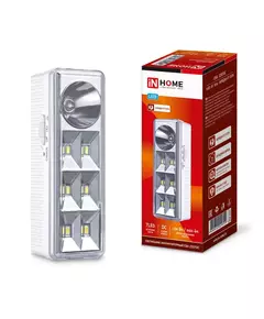 Светильник светодиодный СБА 2207DC 6+1LED 1.0А.ч lithium battery DC аварийный IN HOME 4690612029559