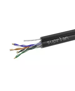 Кабель витая пара U/UTP кат.5E 4х2х24AWG solid Cu PE Out. T-FG8 Premium трос 305м (м) SUPRLAN 01-0308-1