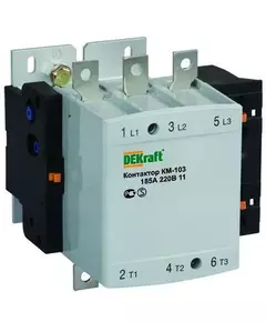 Контактор КМ-103 225А кат. 220В AC 1НО+1НЗ AC-3 DEKraft 22156DEK