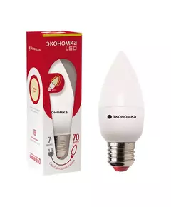 Лампа светодиодная CN 7Вт свеча 3000К тепл. бел. E27 540лм 220-240В ЭКОНОМКА Eco_LED7wCNE2730