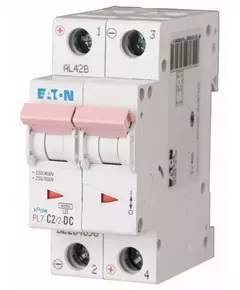 Выключатель автоматический модульный 2п C 2А 6кА PL7-C2/2-DC EATON 264896