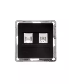 Розетка компьютерная + телефонная 2-м СП W59 RJ45 + RJ11 кат.5E 1А механизм черн. бархат SE RSI-251TK5E-6-86