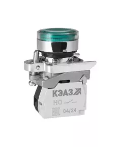 Кнопка КМЕ 4610мЛС 220В 1но+0нз цилиндр индикатор IP65 зел. КЭАЗ 248259