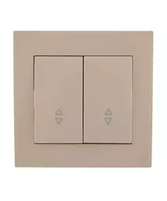 Переключатель проходной 2-кл. СП Rain IP20 в сборе с рамкой крем. LEZARD 703-0303-106