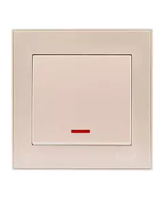 Выключатель 1-кл. СП Rain IP20 с подсветкой крем. LEZARD 703-0303-111