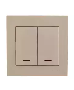 Выключатель 2-кл. СП Rain IP20 с подсветкой крем. LEZARD 703-0303-112