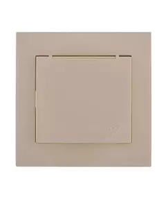 Розетка 1-м СП Rain с заземл. с защ. крышкой керамика крем. LEZARD 703-0303-123