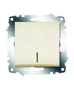 Выключатель 1-кл. 1мод. СП Cosmo 10А IP20 с подсветкой механизм крем. ABB 619-010300-201