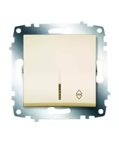 Переключатель 1-кл. СП Cosmo 10А IP20 (сх. 6) с подсветкой механизм крем. ABB 619-010300-210