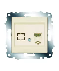 Розетка телефонная 1-м Cosmo RJ11 + гнездо механизм крем. ABB 619-010300-221