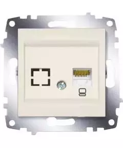 Розетка компьютерная 1-м Cosmo RJ45 кат.6 + гнездо механизм крем. ABB 619-010300-247