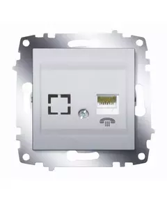 Розетка телефонная 2-м Cosmo RJ11 + гнездо механизм алюм. ABB 619-011000-221