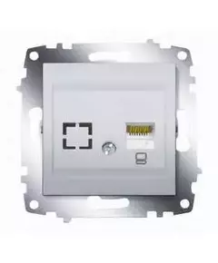 Розетка компьютерная 2-м Cosmo RJ45 кат.6 + гнездо механизм алюм. ABB 619-011000-247