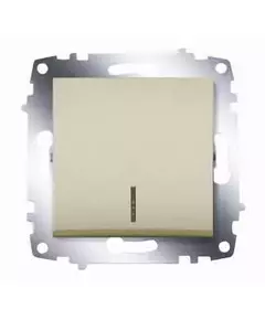 Выключатель 1-кл. 1мод. СП Cosmo 10А IP20 с подсветкой механизм титаниум ABB 619-011400-201