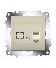 Розетка телефонная 2-м Cosmo RJ11 + гнездо механизм титаниум ABB 619-011400-221
