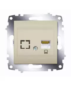 Розетка компьютерная 2-м Cosmo RJ45 кат.6 + гнездо механизм титаниум ABB 619-011400-247
