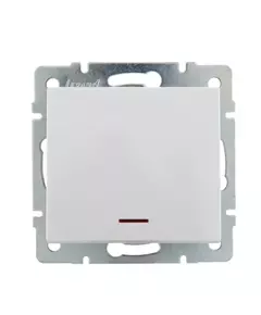 Выключатель 1-кл. СП Rain IP20 с подсветкой механизм бел. LEZARD 703-0288-111