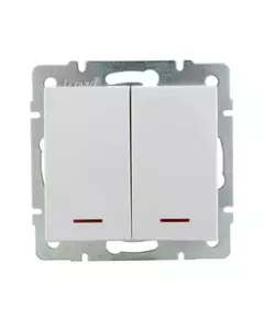 Выключатель 2-кл. СП Rain IP20 с подсветкой механизм бел. LEZARD 703-0288-112