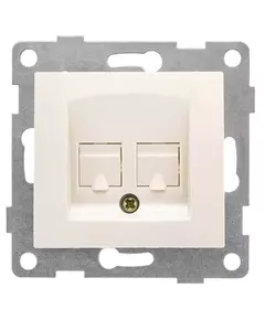 Розетка компьютерная + телефонная 2-м СП Bravo RJ45 + RJ12 механизм беж. GUSI С10КТ-003